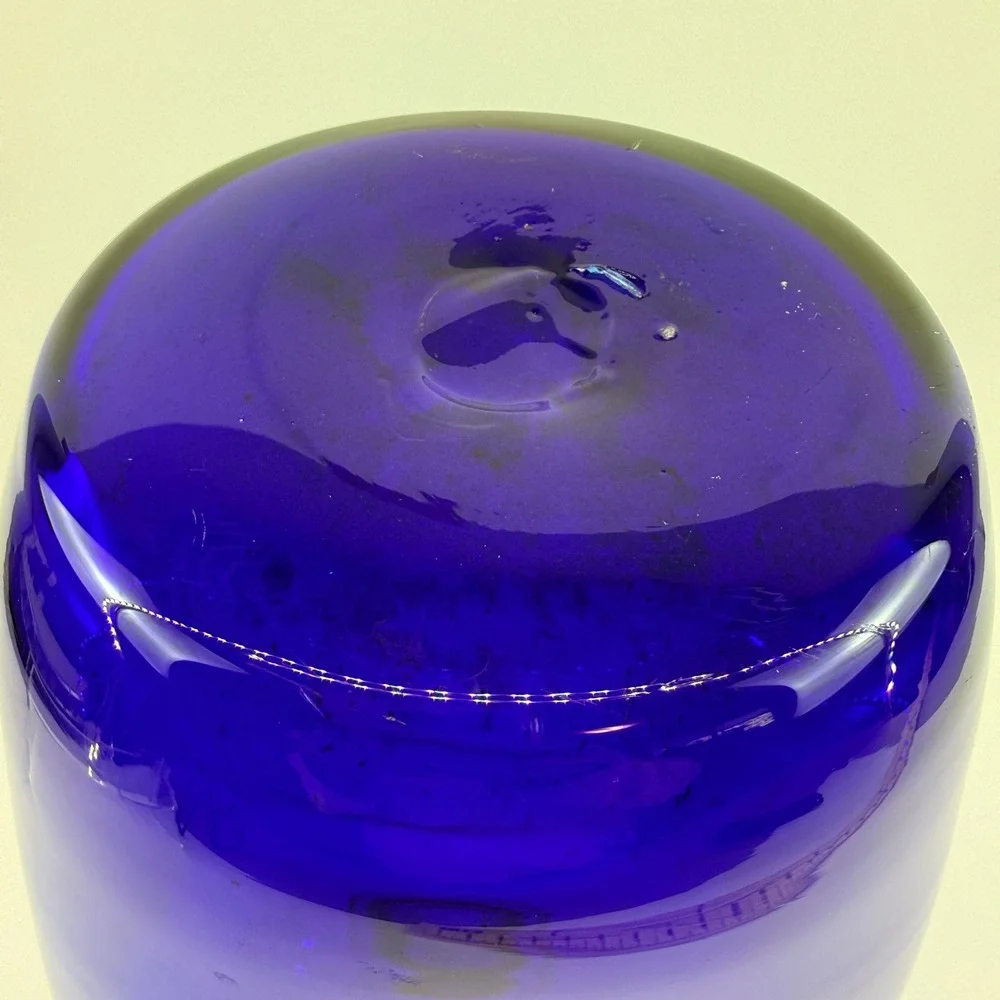 Vintage Blenko 921M Cobalt Blue Art Glass Vase Pre Designer Catalog Form